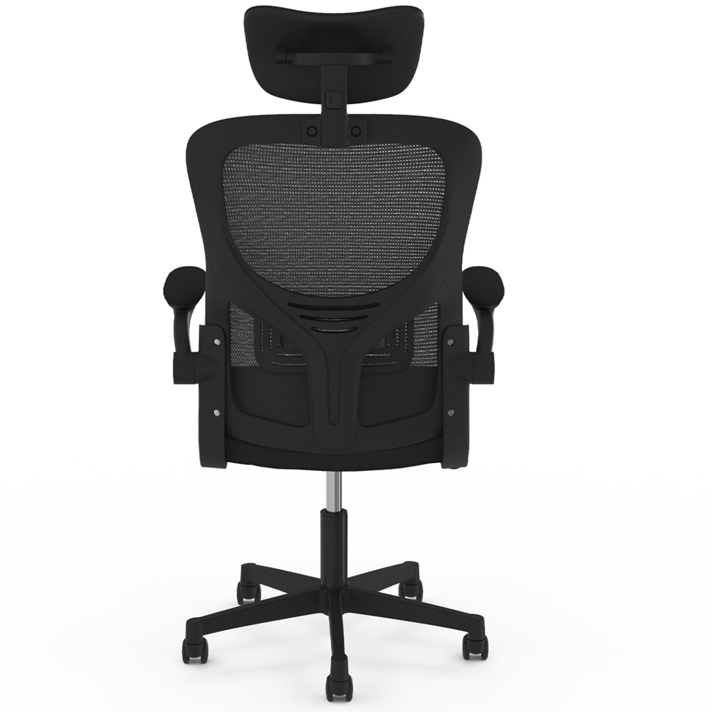 IDMarket - Silla de oficina JAMES en tejido transpirable y reposacabezas con ruedas negras