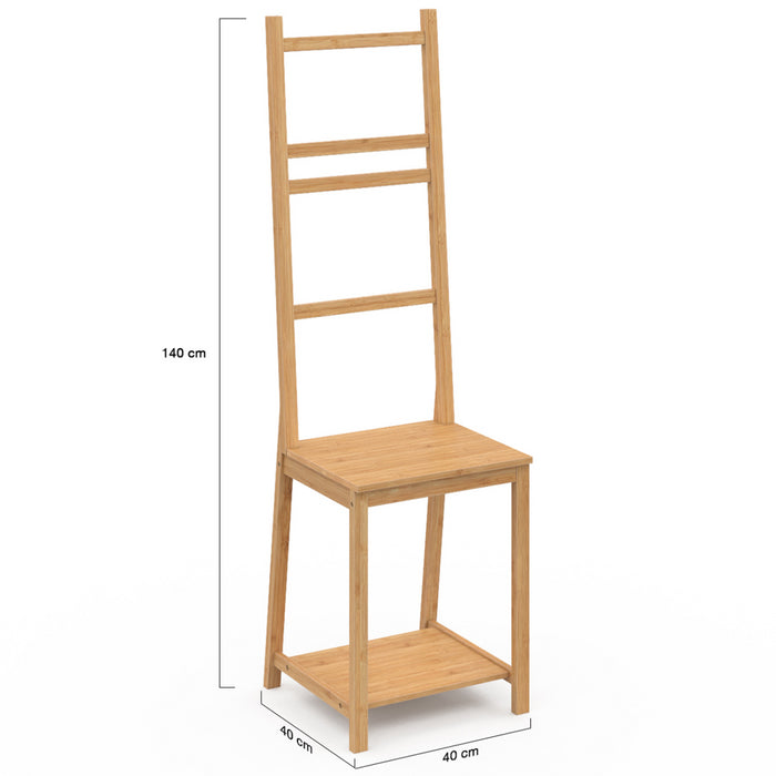 IDMarket - Silla toallero de bambú de 4 niveles LANA