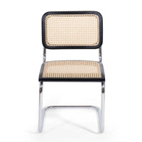 LÚZETE - SILLA WEBSTER NEGRA RATTAN NATURAL