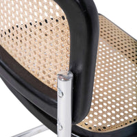 LÚZETE - SILLA WEBSTER NEGRA RATTAN NATURAL