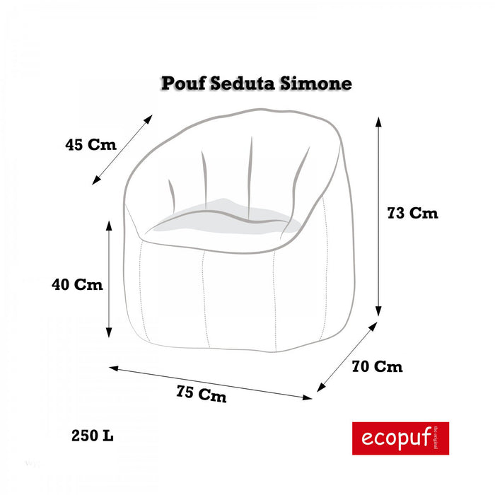 Simone Pouf Poltrona Sacco in Poliestere per Esterno e Interno
