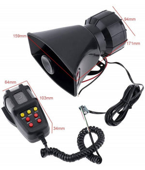 Sirena Centralina 7 Canali 100w Waterproof Allarme Microfono Megafono Auto 12v         