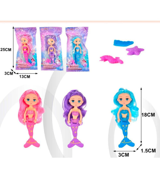 Sirenette Bambole Magiche Principessa Del Mare Con Accessori 3x18cm Gioco Bimba         