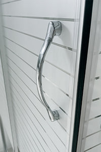 Siro - Box doccia tondo scorrevole 4 ante 80x80 cm cromo/serigrafato