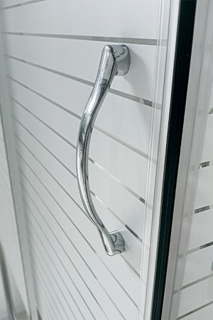 Siro - Box doccia tondo scorrevole 4 ante 80x80 cm cromo/serigrafato