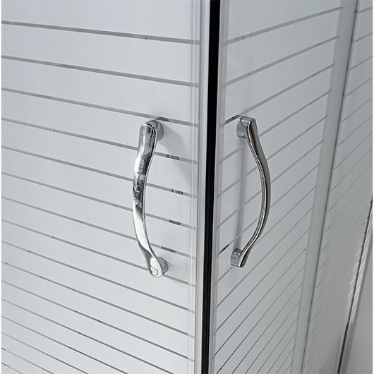 Siro - Box doccia tondo scorrevole 4 ante 80x80 cm cromo/serigrafato