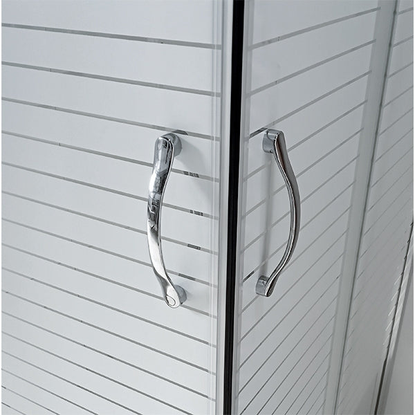 Siro - Box doccia tondo scorrevole 4 ante 80x80 cm cromo/serigrafato