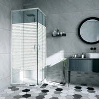 Siro - Box doccia scorrevole ad angolo 80x100 cm cromo/serigrafato
