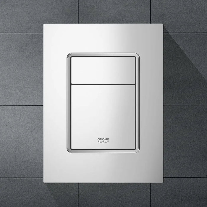 Sistema di scarico wc Grohe da incasso con placca bianca