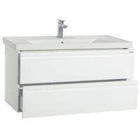 Sistema di Ezooza Set Bagno 2 Pezzi Mobile Extra Large e Lavabo , Bianco ,