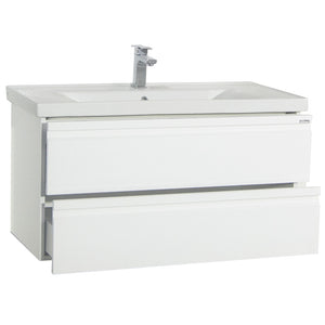 Sistema di Ezooza Set Bagno 2 Pezzi Mobile Extra Large e Lavabo , Bianco ,