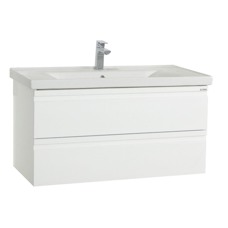 Sistema di Ezooza Set Bagno 2 Pezzi Mobile Extra Large e Lavabo , Bianco ,