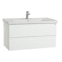Sistema di Ezooza Set Bagno 2 Pezzi Mobile Extra Large e Lavabo , Bianco ,
