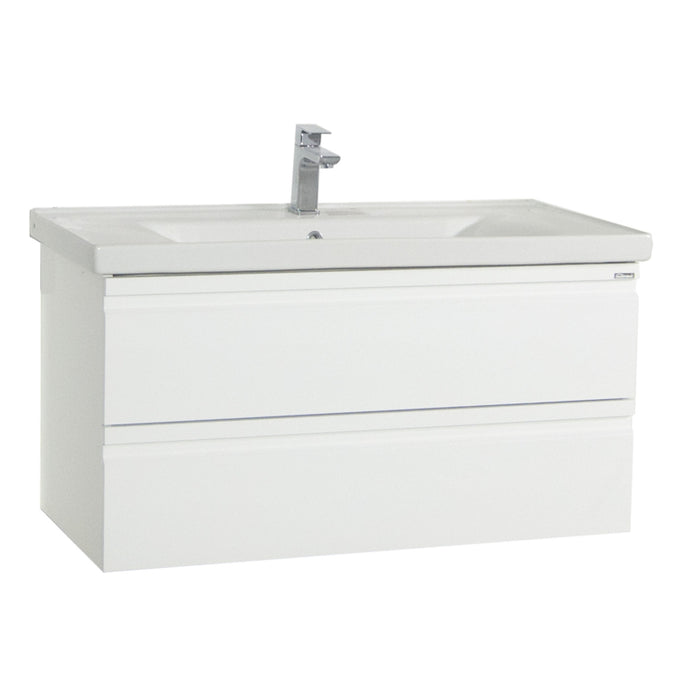 Sistema di Ezooza Set Bagno 2 Pezzi Mobile Extra Large e Lavabo , Bianco ,