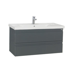Sistema di Ezooza Set Bagno 2 Pezzi Mobile Extra Large e Lavabo , Antracite ,