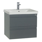 Sistema di Ezooza Set Bagno 2 Pezzi Mobile Large e Lavabo , Antracite ,