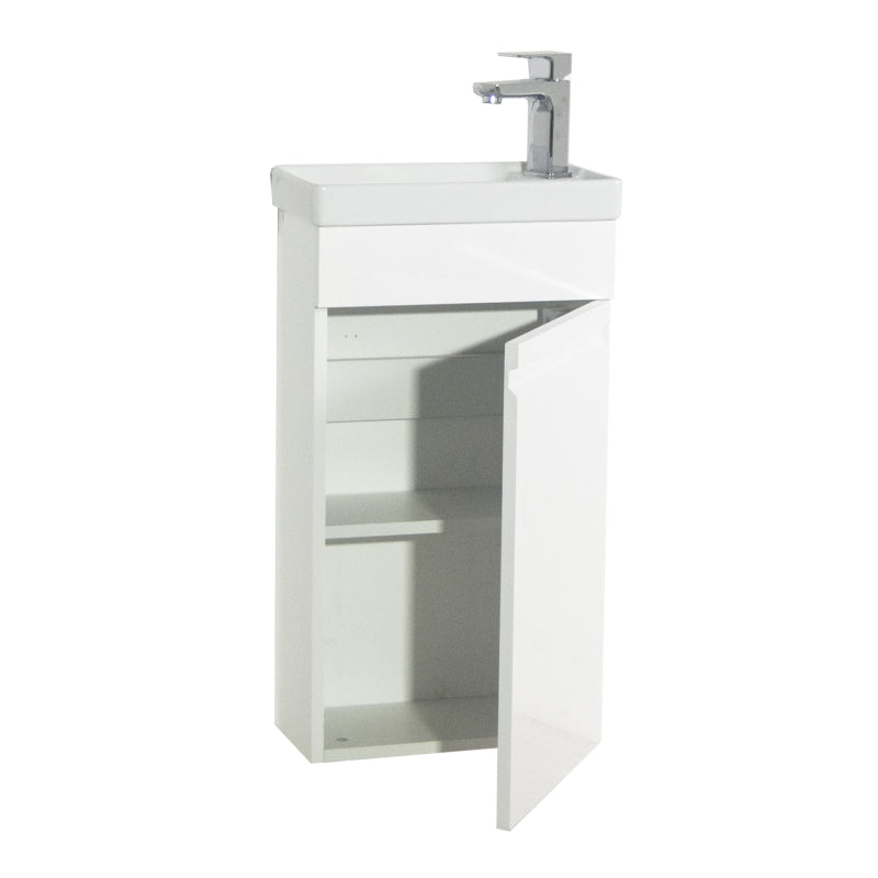 Sistema di Ezooza Set Bagno 2 Pezzi Mobile Medium e Lavabo , Bianco ,