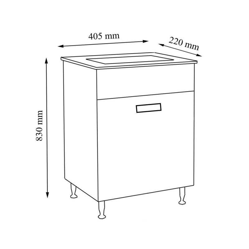 Sistema di Ezooza Set Bagno 2 Pezzi Mobile Medium e Lavabo , Bianco ,