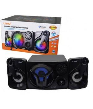 Sistema Multimediale Altoparlanti Speaker Casse Bluetooth Fm Luci Led Usb Kts-1023         