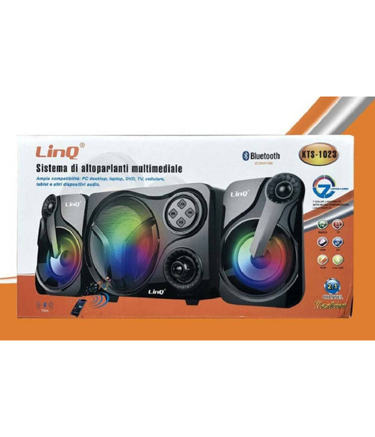Sistema Multimediale Altoparlanti Speaker Casse Bluetooth Fm Luci Led Usb Kts-1023         