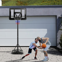 Sistema di canestro da basket regolabile in altezza 230-305cm, Canestro da basket per adulti con tabellone antiurto-Ricreazione outdoor