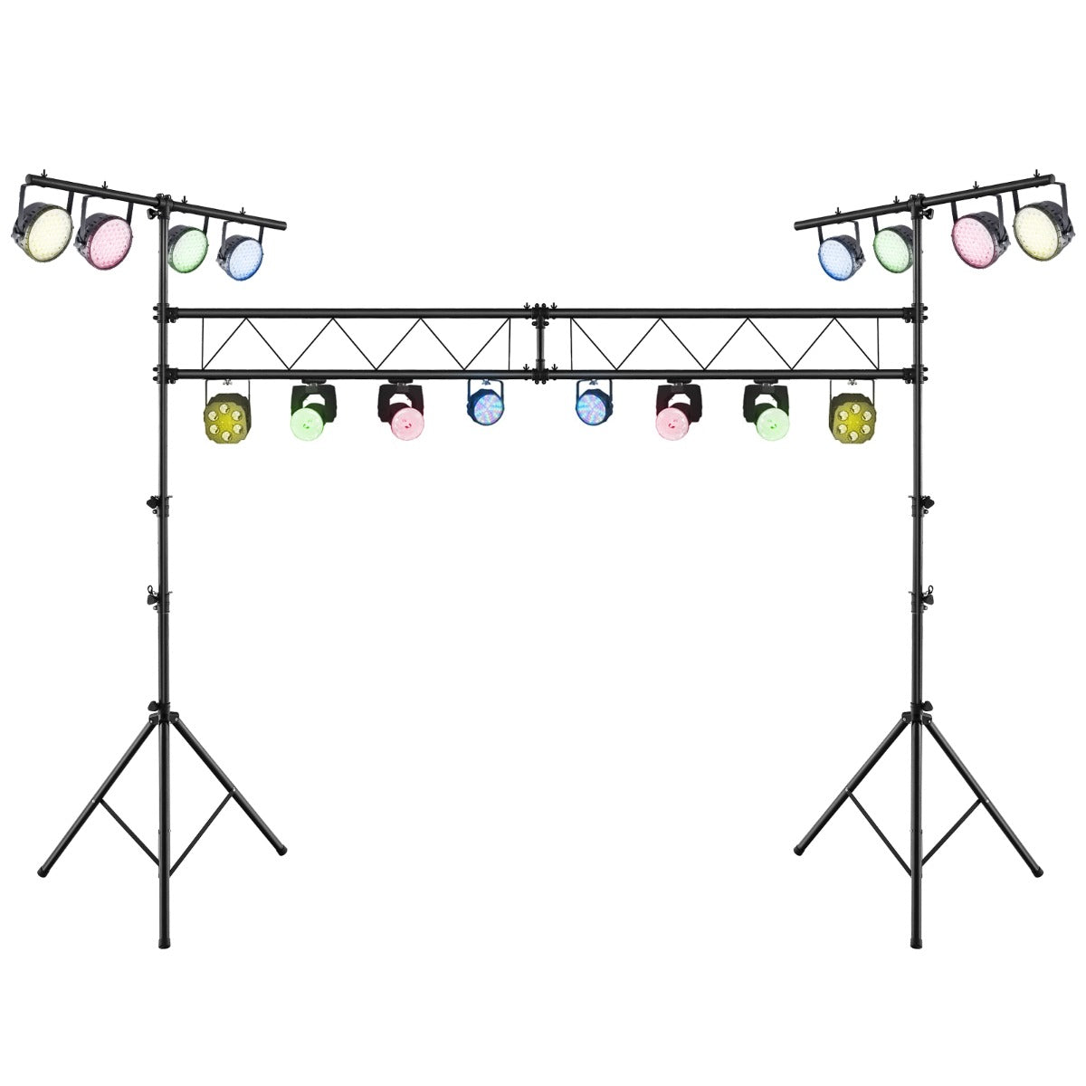 Sistema per illuminazione DJ portatile da 350cm, Supporto per luci in metallo con altezza regolabile capacit¨¤ 100kg-Illuminazione
