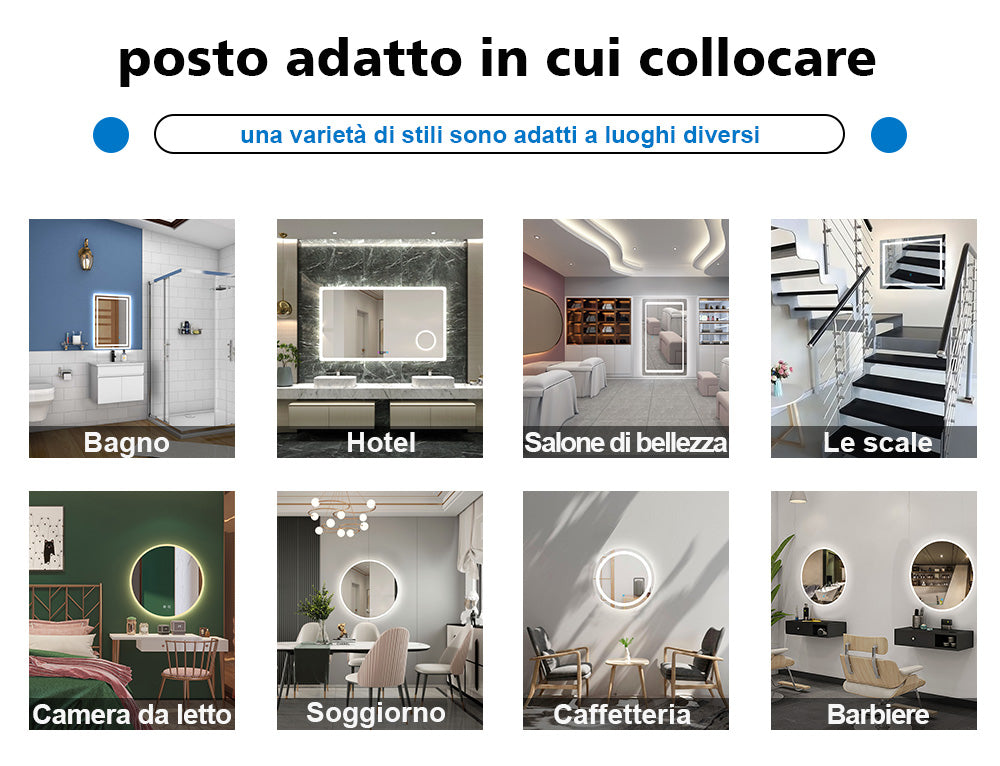 AICA Specchio da bagno Rettangolare. 65x90 cm.