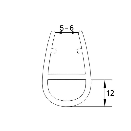 4 Pezzi Guarnizione Sottoporta per box doccia per vetro da 5-6 mm lungha 90 cm Tagliabile Coda PVC Morbido 12 mm Modello D