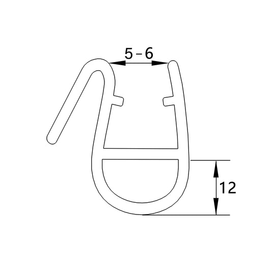 1 Pezzo Guarnizione Sottoporta per box doccia per vetro da 5-6 mm lungha 90 cm Tagliabile Coda PVC Morbido 12 mm Modello C