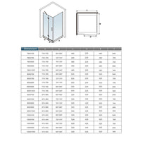 100x76x195 cm Box Doccia Angolare Porta Battente Più Parete Fissa Vetro 6 mm Temperato Anticalcare Trasparente Telaio Cromo Lucido