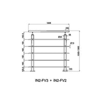 Ringhiera Parapetto in Alluminio Argento Opaco 100x100cm per interni ed esterni a Fissaggio a Pavimento