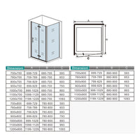 185 cm Box Doccia Angolare Porta Battente Pieghevole 80 cm Parete Fissa 70 cm Vetro da 6 mm Temperato Anticalcare Barra Stabilizzatrice 45 cm Cromo Lucido