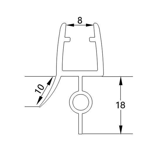 3 Pezzi Guarnizione Sottoporta per box doccia per vetro da 8 mm lungha 90 cm Tagliabile Coda PVC Morbido 18 mm Modello A