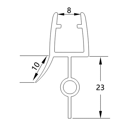 3 Pezzi Guarnizione Sottoporta per box doccia per vetro da 8 mm lungha 90 cm Tagliabile Coda PVC Morbido 23 mm Modello A