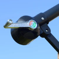 Ombrellone da Giardino Ø2.7x2.7m a Braccio con Tettuccio Regolabile, Marrone Chiaro