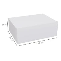 Comodino Sospeso Moderno con Cassetto, in Legno, 40x30x15 cm, Bianco