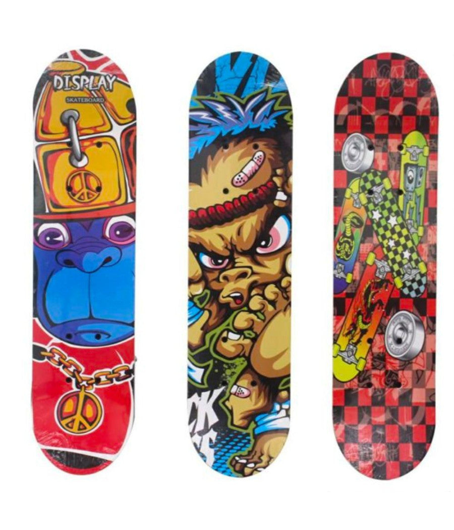 Skateboard Skate In Legno 60x15 Gioco Bambini Ragazzi Divertimento Vari Colori         
