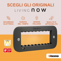 Bticino living now supporto con valva di protezione per placche modulari *** numero posti 6 moduli, confezione 1