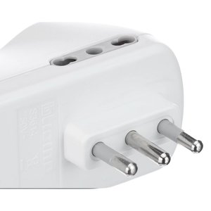 Adattatore bticino s3614d b4 bianco con 2 prese bipasso e 2 schuko