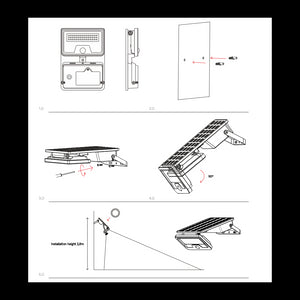 Sky Solar Sensor - Lampada LED Solare con Sensore di Movimento e Crepuscolare, 8W, 1600lm, 4000K, IP54 - Beneito Faure - Nero