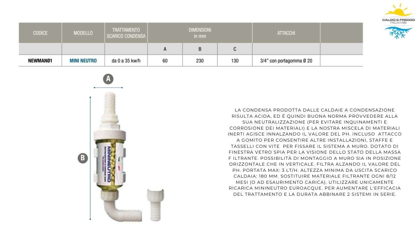 Neutralizzatore Di Condensa Per Caldaie Minineutro Newman01 Euroacque