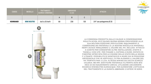 Neutralizzatore Di Condensa Per Caldaie Minineutro Newman01 Euroacque