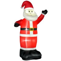 Babbo Natale Gonfiabile 248cm Decorazione Natalizia per Esterno con Luci LED, Gonfiatore e Accessori Montaggio