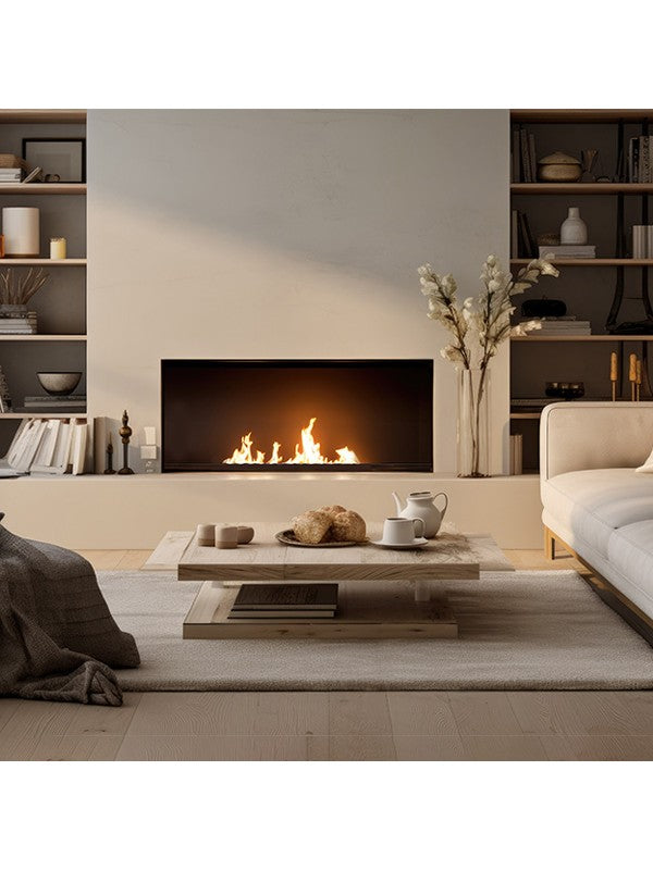 Bruciatore Inserto A Bioetanolo 60cm In Inox Nero Da Incasso Da 1,2 Lt