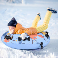 Slitta da neve gonfiabile con copertura in poliestere oxford, Slitta gonfiabile 132cm per bambini e adulti Blu-Ricreazione outdoor