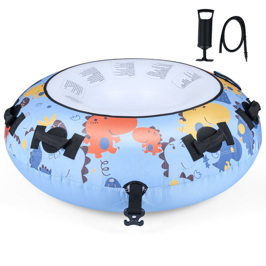 Slitta da neve gonfiabile con copertura in poliestere oxford, Slitta gonfiabile 132cm per bambini e adulti Blu-Ricreazione outdoor