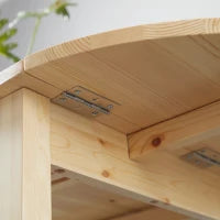 Tavolo Allungabile a Ribalta per 4-6 Persone in Legno di Pino, 140x70x75 cm, color Legno