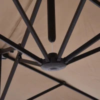 Ombrellone da Giardino Doppio con Apertura a Manovella, in Acciaio e Poliestere, 460x270x240 cm