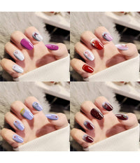 Smalto Adesivo Per Unghie Nail Art Stickers Decorazioni Manicure Set Da 24 Pezzi         