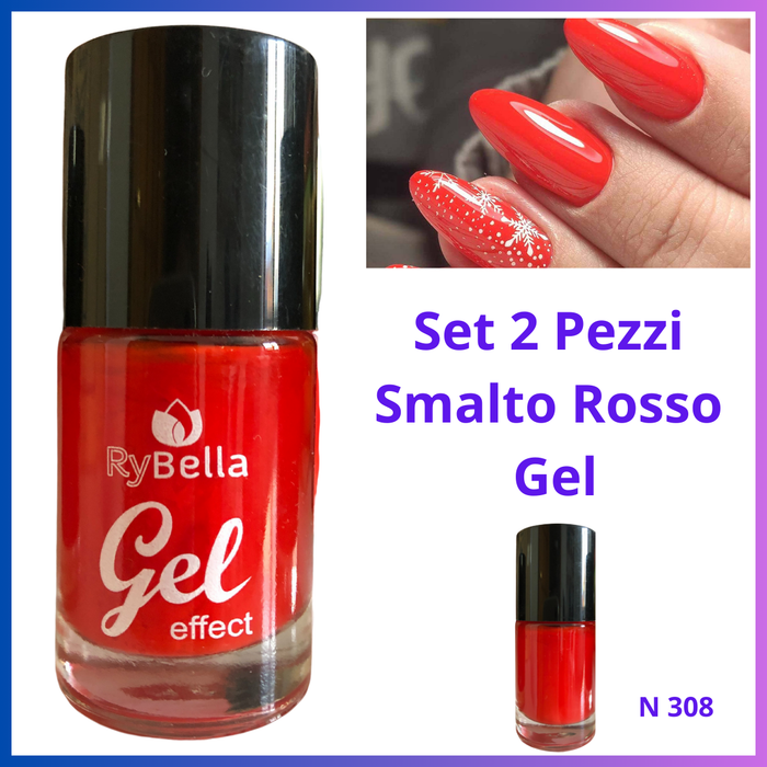 Smalto gel semipermanente per unghie set 2 smalti unghia rosso make up trucchi